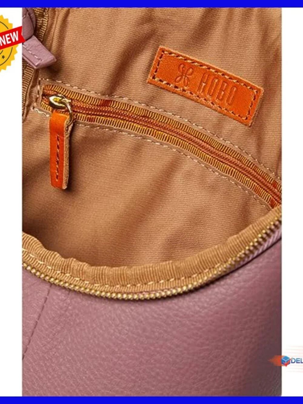 Leather Hobo Bag with Adjustable Crossbody Strap, Zip Closure